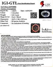 3.81/CT Natural White Sapphire with Govt Lab Certificate-YELSA9V